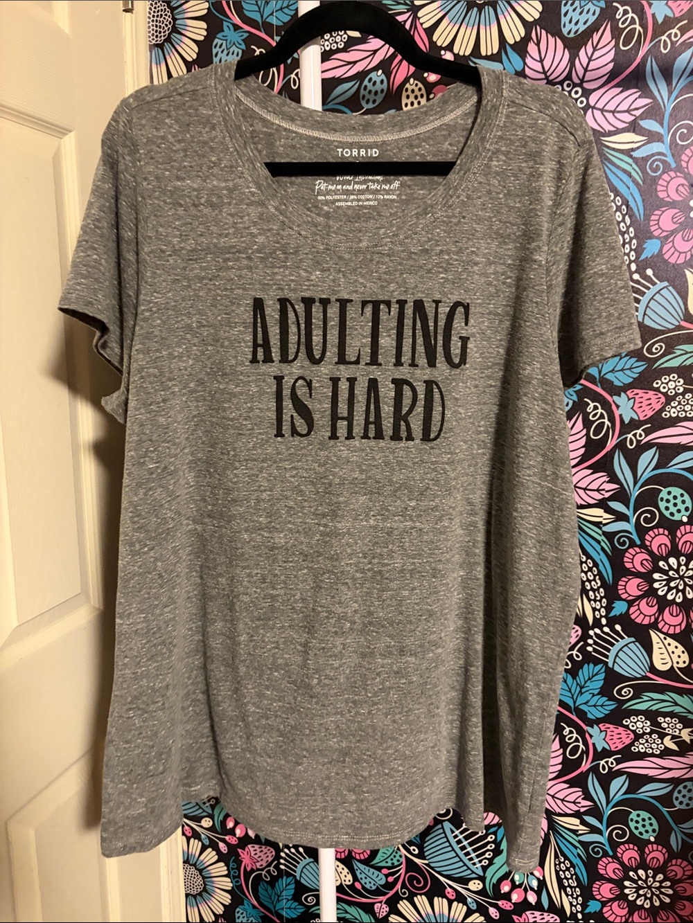 torrid Gray 'Adulting Is Hard' Short-Sleeve Tee